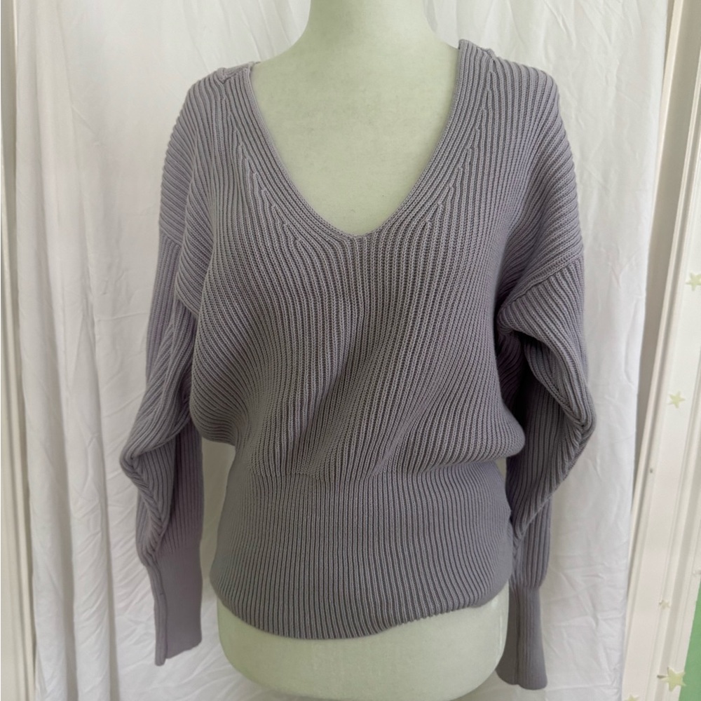 Free People Purple V Neck Sweater